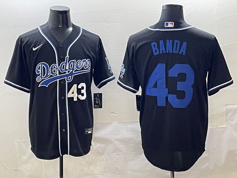 Men 2025 Los Angeles Dodgers #43 Banda Black Three generations Fashion Nike MLB Jersey style 4
